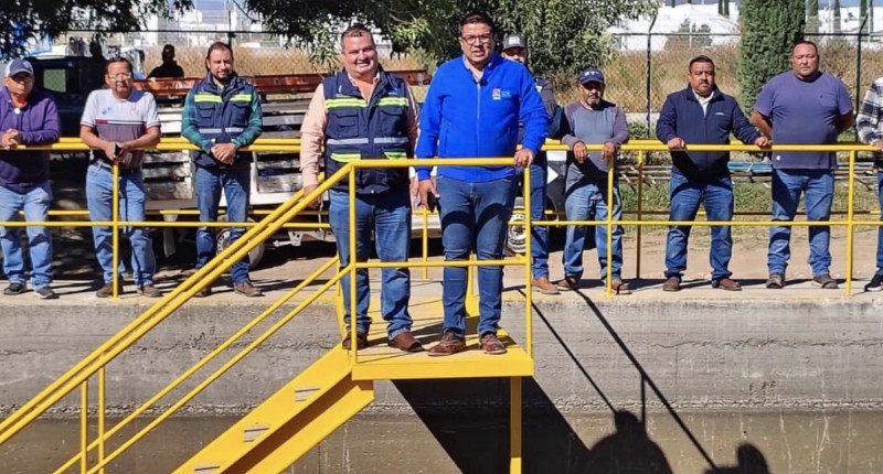 SUPERVISA ALCALDD DE JESÚS MARÍA,  CÉSAR MEDINA,  REHABILITACIÓN DE PLANTA TRATADORA EN PASEOS DE AGUASCALIENTES