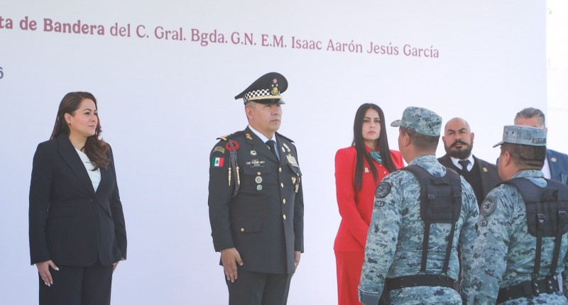 GOBERNADORA TERE JIMÉNEZ REITERA SU RESPALDO AL NUEVO COORDINADOR DE LA GUARDIA NACIONAL EN AGUASCALIENTES, ISAAC AARÓN JESÚS GARCÍA