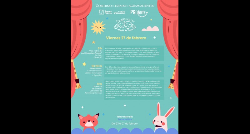 ARRANCA EL SEGUNDO ENCUENTRO INFANTIL DE TEATRO EN AGUASCALIENTES