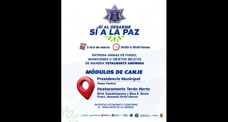 ALCALDE DE AGS, LEO MONTAÑEZ, UNE ESFUERZOS EN LA CAMPAÑA `SÍ AL DESARME, SÍ A LA PAZ´