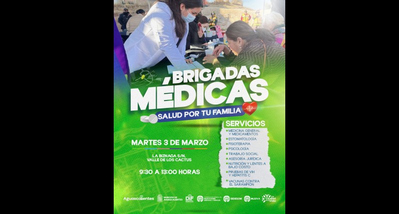 INVITA DIF MUNICIPAL DE  A CUIDAR TU SALUD Y LA DE TU FAMILIA ACUDIENDO A LAS BRIGADAS MÉDICAS 