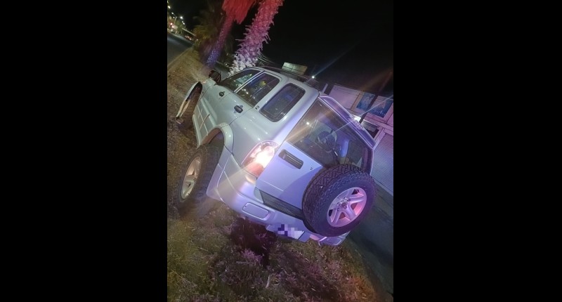 EBRIO AL VOLANTE SE ESTRELLA CONTRA PALMERA EN SEGUNDO ANILLO Y CALLE VINO, EN AGUASCALIENTES