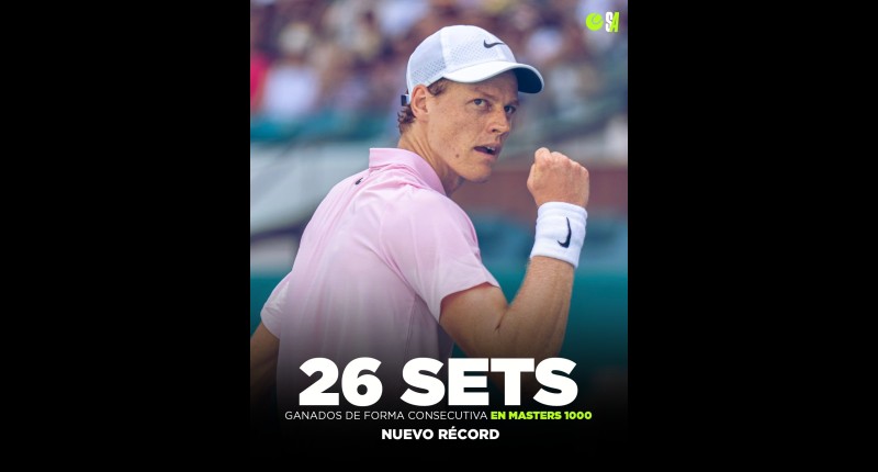 SINNER ROMPE RÉCORD DE SETS GANADOS DE DJOKOVIC EN EL MIAMI OPEN