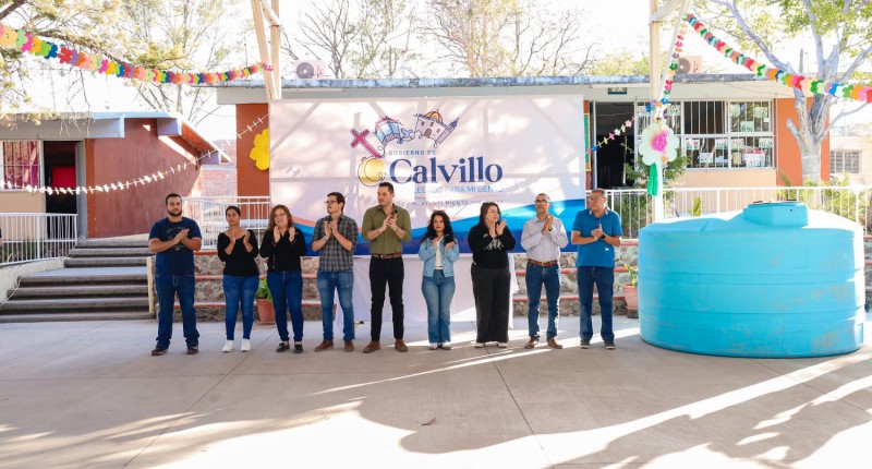 ENTREGAN CISTERNA EN ESCUELA COMUNITARIA DE CALVILLO, AGS