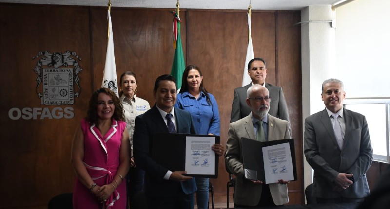 FIRMAN CONVENIO DE COLABORACIÓN CONGRESO DE AGUASCALIENTES, EL OSFAGS, IEA Y LA UAA