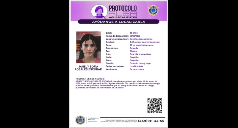 SE BUSCA A JANELY SOFÍA ROSALES