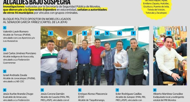 MORELOS: LIGAN CON GRUPOS CRIMINALES A OTRAS 15 ALCALDÍAS