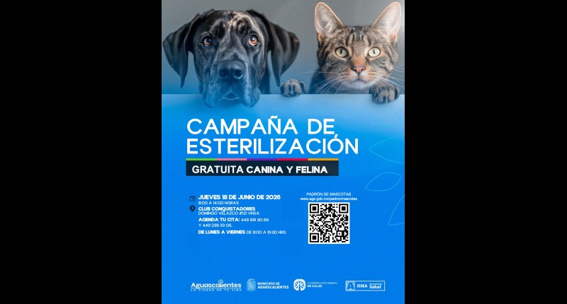 LLEGARÁN NUEVOS SERVICIOS DE ESTERILIZACIÓN CANINA Y FELINA A VILLAS DE NUESTRA SEÑORA DE LA ASUNCIÓN, AGUASCALIENTES