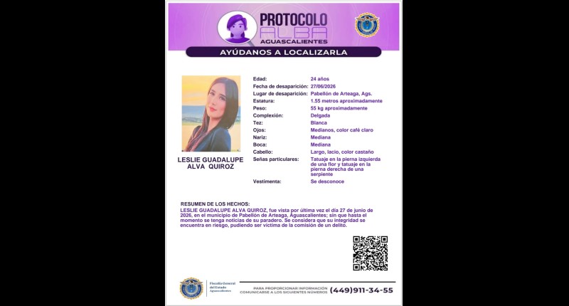 SE BUSCA A LESLIE GUADALUPE ALVA QUIROZ Y LUIS GIOVANNI NAVA RAMÍREZ