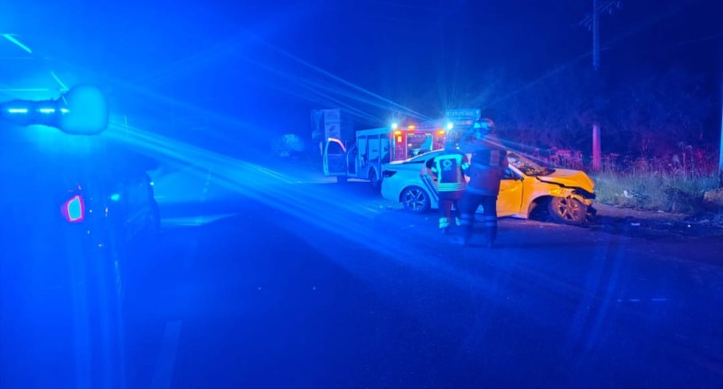SE REGISTRÓ ACCIDENTE EN LA CARRETERA A EDÉN LOS SABINOS, AGS, EN DONDE UN LESIONADO DE GRAVEDAD