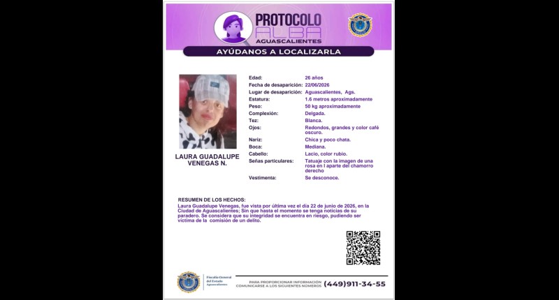 SE BUSCA A LAURA GUADALUPE VENEGAS 