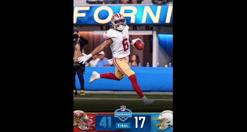 SAN FRANCISCO APLASTA A LOS CHARGERS EN LA PRETEMPORADA DE LA NFL