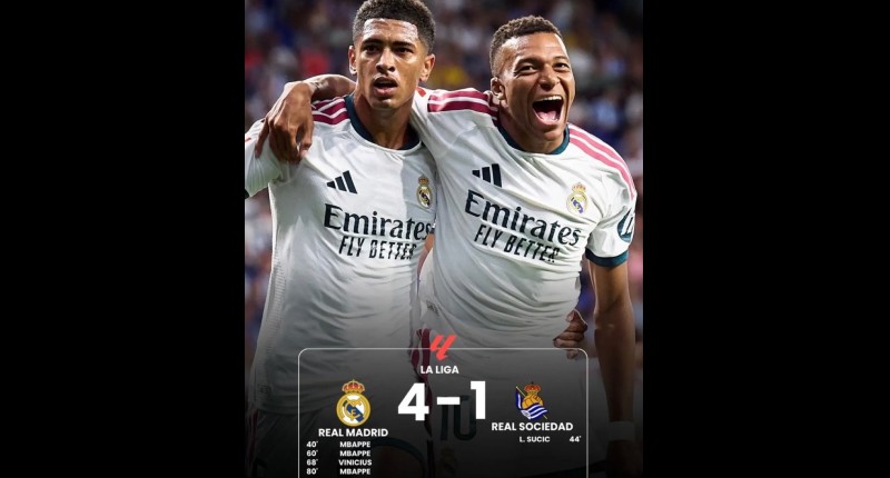 ¡FENOMENAL! MBAPPÉ SE ESTRENA CON UN TRIPLETE Y LIDERA LA GOLEADA DEL REAL MADRID EN EL REENCUENTRO DE MOURINHO CON EL BERNABÉU