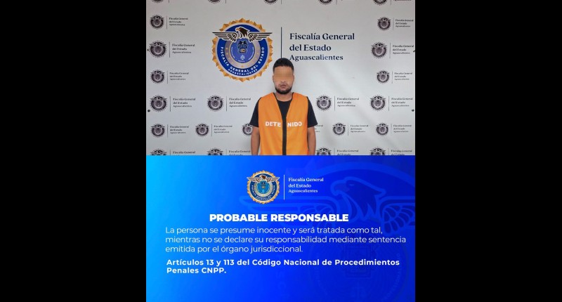 FISCALÍA DE AGS VINCULA A PROCESO A PERSONA DETENIDA DURANTE CATEO POR DELITOS CONTRA LA SALUD