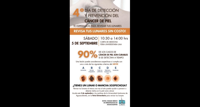 ESTE SÁBADO HABRÁ EN AGS DETECCIONES GRATUITAS PARA PREVENCIÓN DE CÁNCER DE PIEL