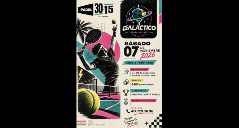 VIDEO| TORNEO DE PÁDEL 5.ª FUERZA EL 7 DE NOVIEMBRE EN AGS