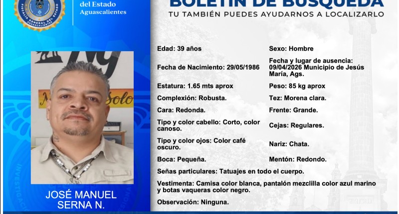 DESMIENTE FISCALÍA HALLAZGO DE CADÁVER DE UNA PERSONA REPORTADA COMO DESAPARECIDA 